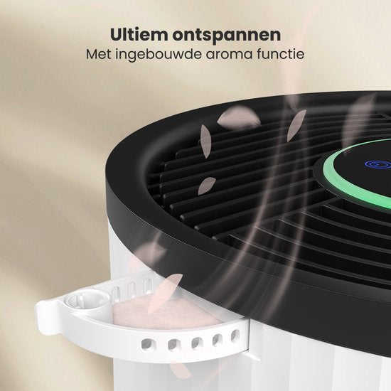 Auronic Air Purifier Compact Pro - Avec filtre HEPA 13 - 150 m³/h - 30 m² - Fonction aromathérapie - 3 niveaux - Purificateur d'air - Blanc