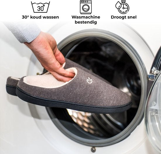 Chaussons Hommes - Chaussons - Taille 42/43 - Gris - Antidérapant - Comfeet