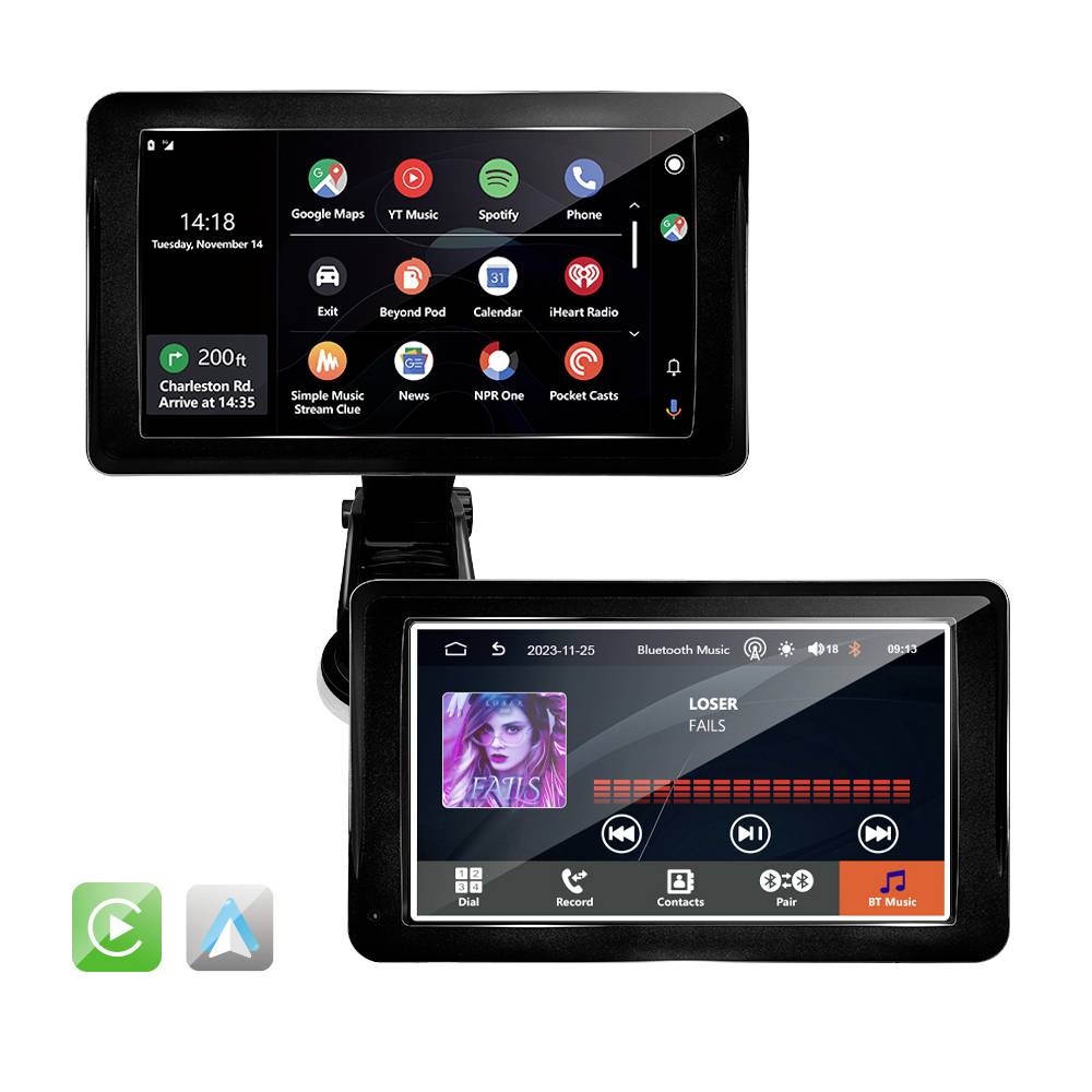 Écran sans fil Technaxx TX-320 compatible CarPlay et Android Auto - Noir - Écran tactile 7 pouces - Bluetooth 5.0 - Wi-Fi - 19 x 11,1 x 3,7 cm
