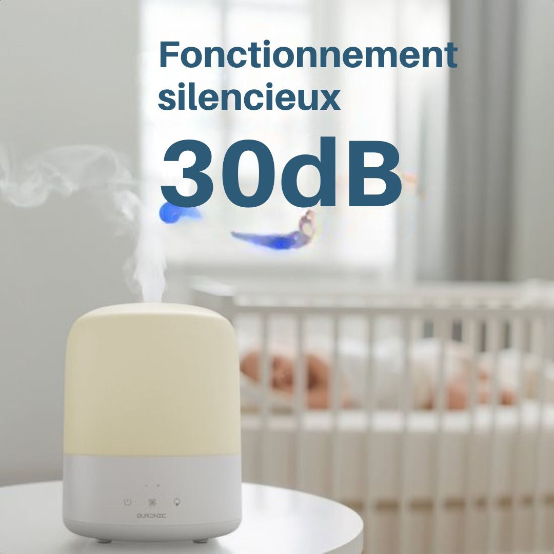 Humidificateur Auronic - 1.9L - Convient pour la chambre à coucher, la chambre de bébé, le bureau, le salon et plus encore - sans PBA - Blanc