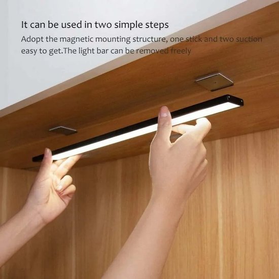 Éclairage d'armoire Yeelight avec détecteur de mouvement - 90 lumens - Noir - 40 cm - rechargeable