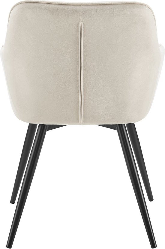 Chaise longue / Chaise à manger Tarje - 2 pièces - Couleur sable - Velours