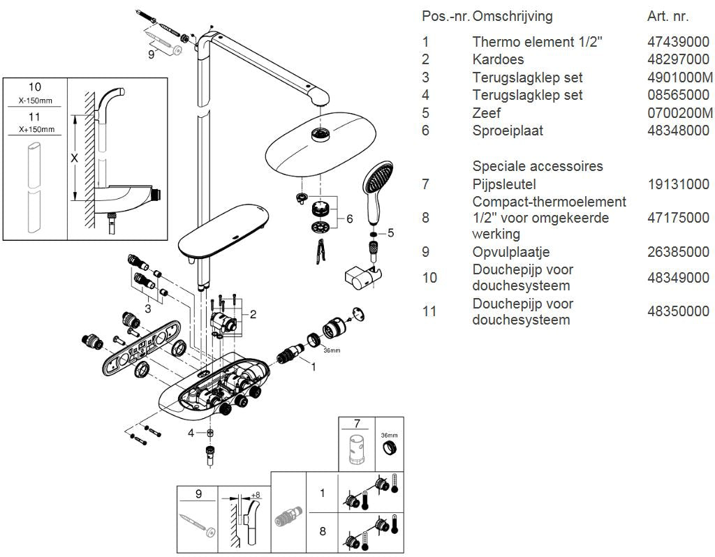 Système Grohe Rainshower SmartControl Duo - Douche à effet pluie 360 mm - Chromé
