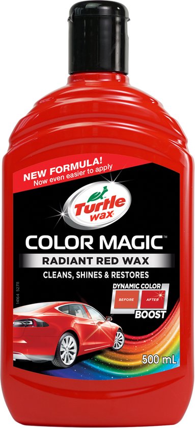 Turtle Wax 52711 Color Magic Radiant Red Wax 500ml - Polish spécialisé pour voitures - Réparation de peinture - Polish - Rouge