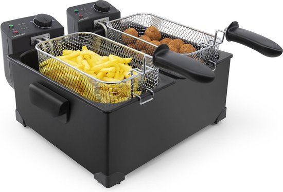 Tomado TDF6001B - Friteuse double - 2 x 3 litres - zone froide - noir
