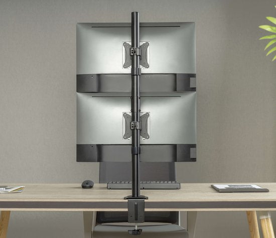 Support de moniteur 2 écrans l'un sur l'autre - bras de moniteur 2 écrans