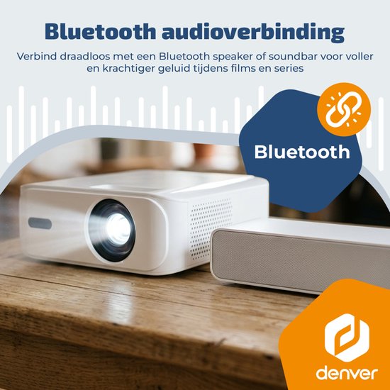 Denver Beamer - 4K 3840 x 2160 p - 400 lumens ANSI - Projecteur - Home cinéma - HDMI - USB-C - PR4300