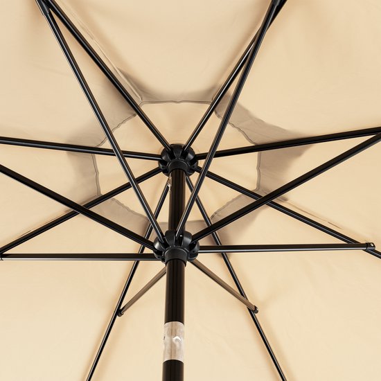 Parasol à mât Tristar - 300 cm, rond - Jardin et balcon - Inclinable - Housse de protection incluse - PA-7904 - Beige