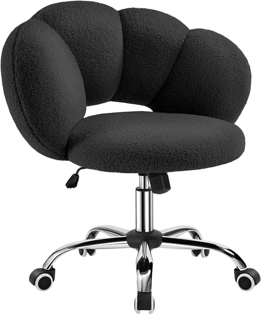 Chaise de bureau ergonomique Yaheetech « Cloud Design » - Noire - Chaise pivotante réglable avec fonction de balancement, jusqu'à 136 kg