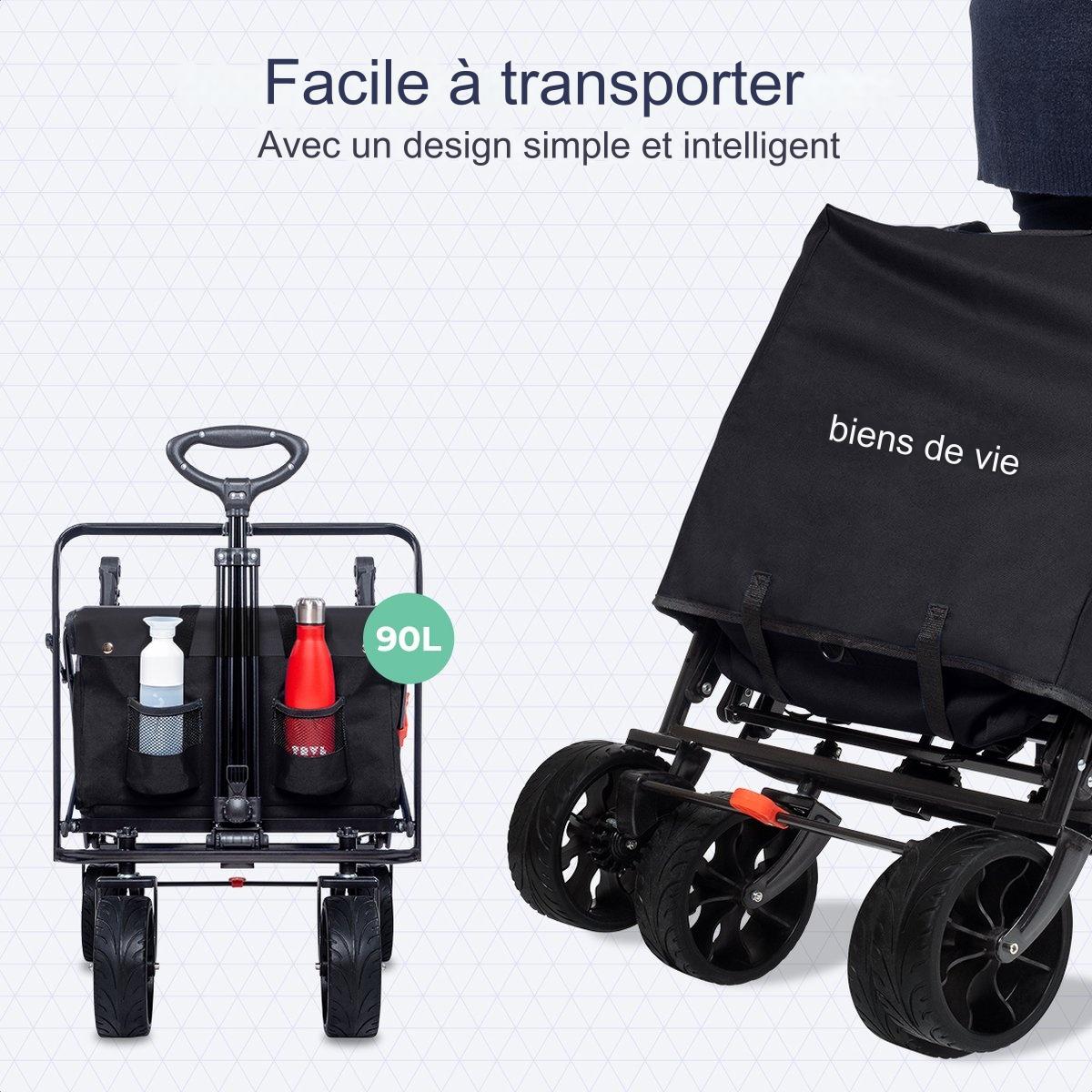 Chariot Pliable LifeGoods - 120x80cm - Noir