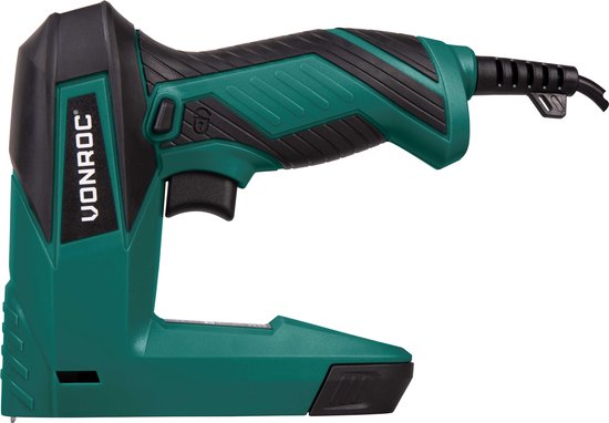 VONROC Electric Tacker - Set complet incluant 900 agrafes et 300 clous - fréquence de tir : 30/min