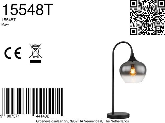 Globo lampe à poser Maxy - noir - métal - 15548T