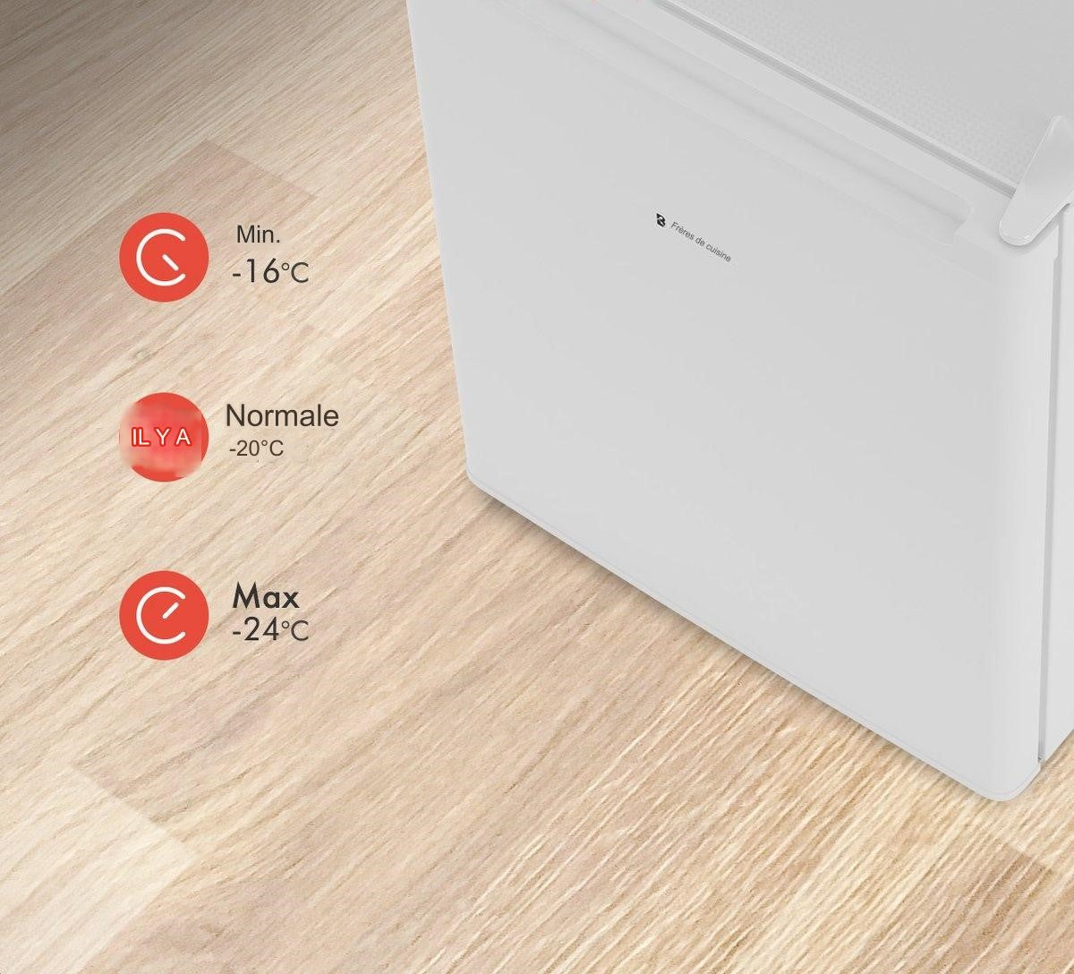 Mini Freezer KitchenBrothers - Compact - 44x47x51 cm - Blanc