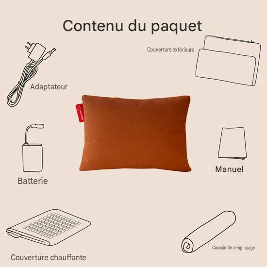 Coussin chauffant Auronic Infra rouge Classic 45x60 cm - Sunset Orange