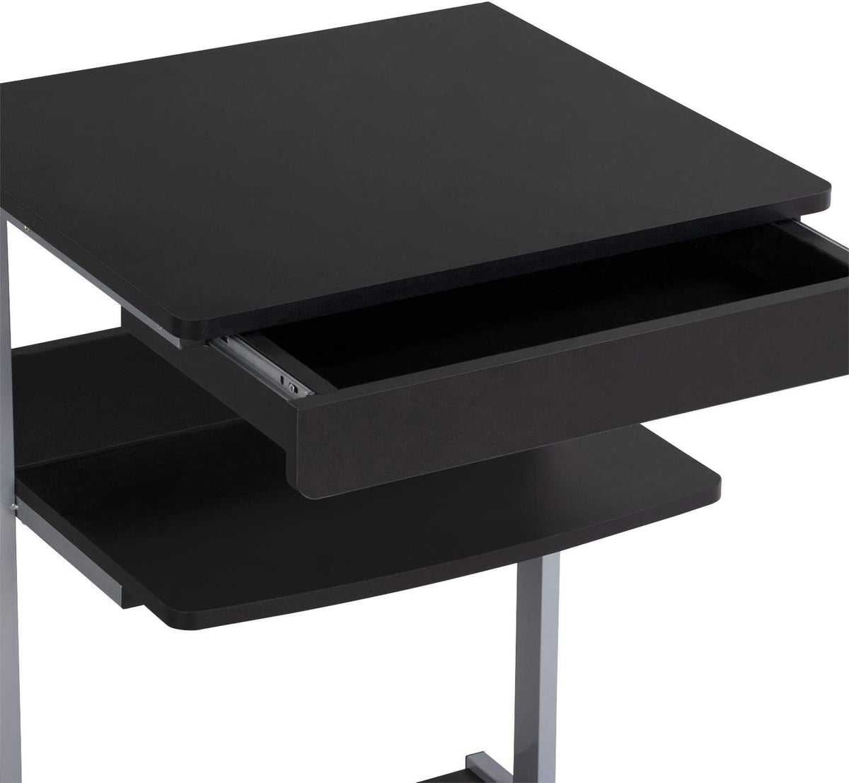 Petit bureau d'ordinateur portable Yaheetech 56 x 51 x 80 cm - Noir - avec roulettes
