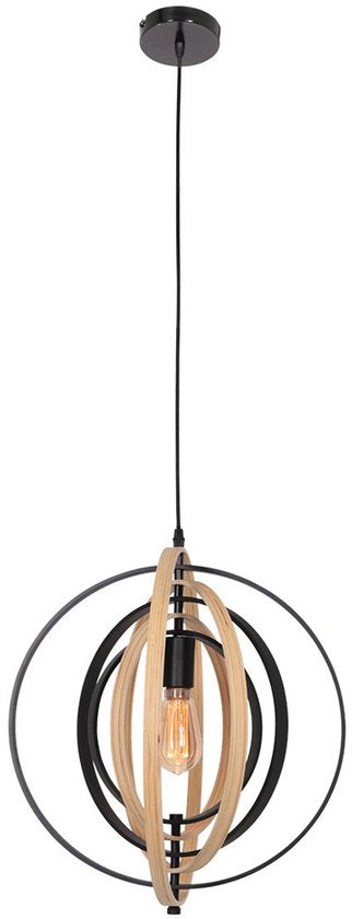 Anne Lighting - suspension - Muoversi - naturel - bois - Ø 45 cm - E27 - 3491BE