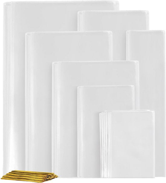 Feestio Party Bags Mix Set - 300 Pieces - Candy Bags - Treat Bags Children's Party - Cellophane Bags Transparent - Gift Bags - Candy Bag