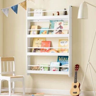 Bibliothèque pour enfants SoBuy - 4 étagères - 80 x 12 x 118 cm - Blanc
