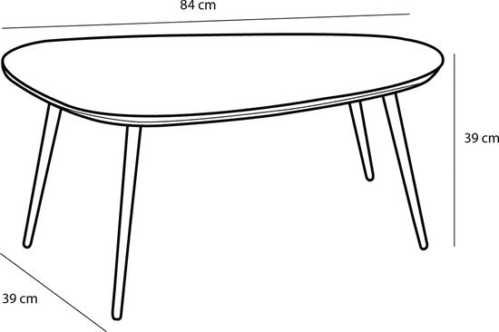 Table d'appoint - Mica Decorations Jailey - Lot de 2 - L84 x L39 x H39 cm - Bois recyclé - Noir