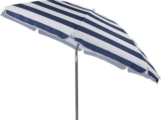 Bo-Camp - Parasol - Plage - À bras articulé - Rayé - Ø 165 cm