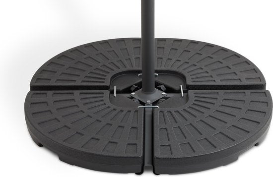 LIFA GARDEN Dalles de lestage remplissables - Socle pour parasol suspendu en noir - Peut être rempli de sable ou d'eau jusqu'à 50 kg - Résiste aux intempéries - 100 x 100 x 8 cm