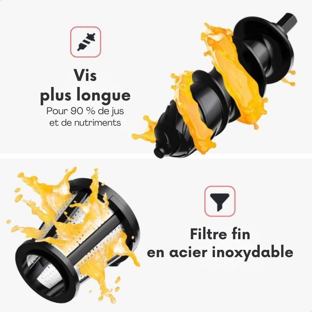 Extracteur de jus Kitchenwell - 700ml - Presse-agrumes avec récipient à pulpe - Presse-légumes et fruits - Sans BPA - Noir