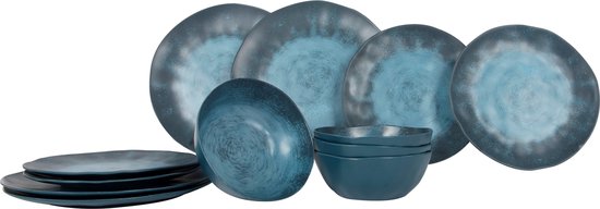 Service de table Gimex Stone Line - Bleu foncé - 12 pièces