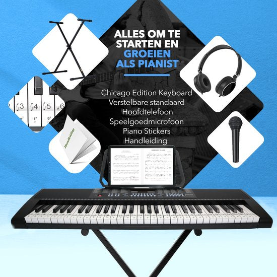Finesse Keyboard Piano met Standaard - 61 Keys - New Orleans Model