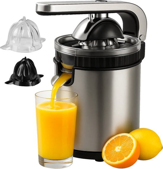 AoraKitchen Presse-agrumes - Presse-orange électrique - 600ML - Presse-citron - 160W - Extracteur de jus - 2 cônes de pressage
