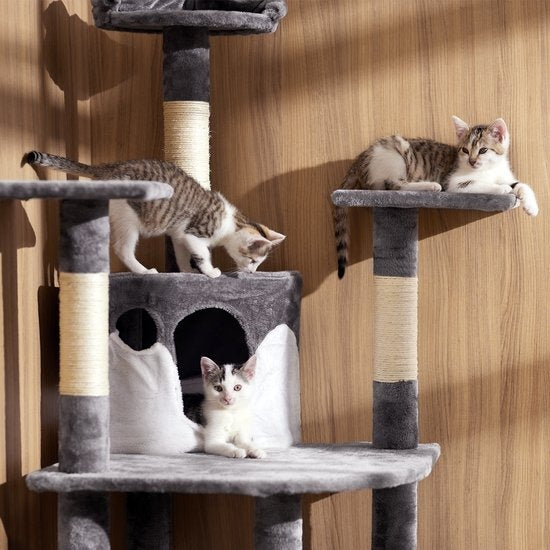 tectake® - Arbre à chat Fippi gris/blanc - 402184 - griffoir pour chat - poteau pour chat