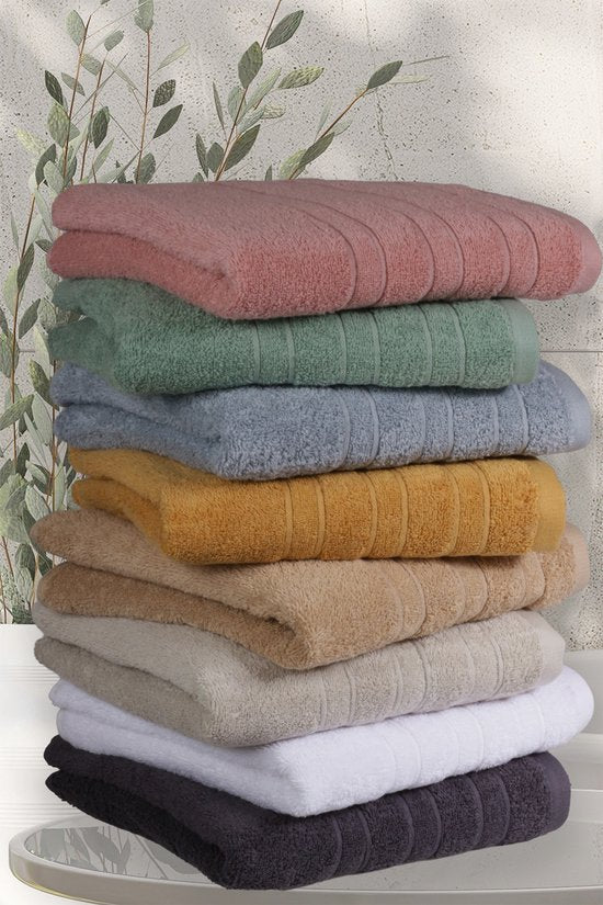 Serviettes DoubleLife XL 70 x 140 cm - Lot de 4 - 100 % coton, dont 50 % de coton recyclé - Certifiées GRS - Stone Green