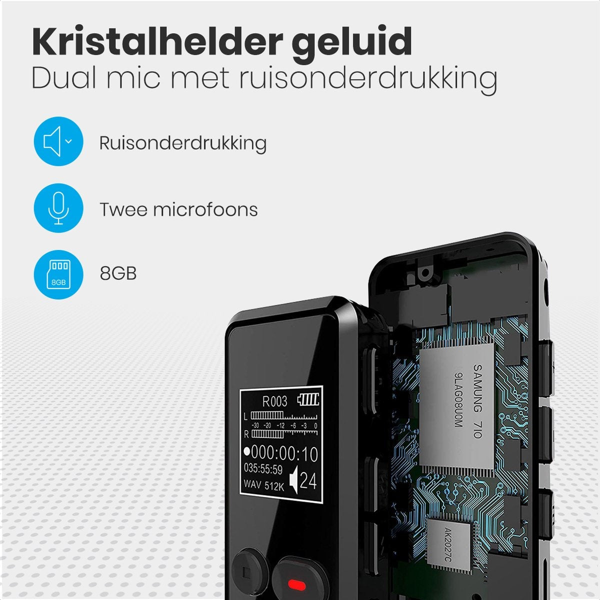 Auronic Dictaphone - Stockage 8GB USB - Noir