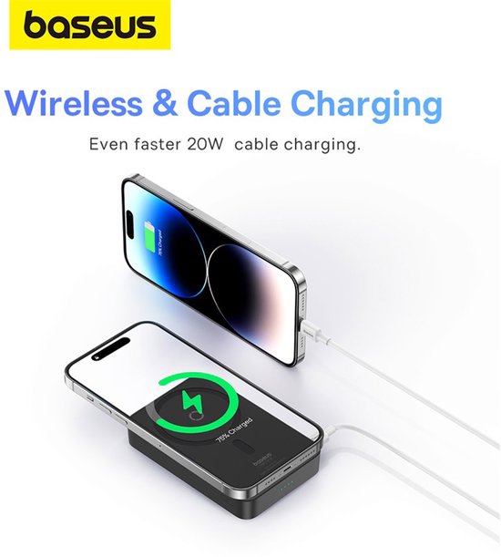 Baseus MagPro MagSafe Powerbank 20W avec support 5 000mAh Noir