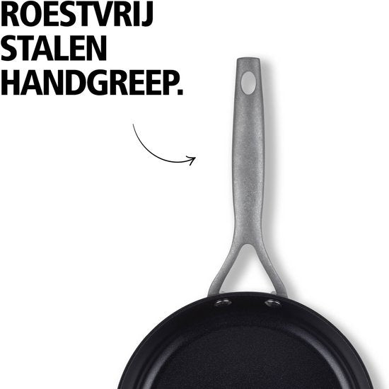 Poêle Brabantia Dusk Ø 28 cm – 100 % sans PFAS – Revêtement antiadhésif en céramique – Poêle compatible induction – Lavable au lave-vaisselle et utilisable au four – Gris