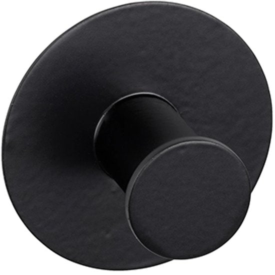 Crochets ronds autocollants pour serviettes Wenko - Noir - À fixer sans perçage | Autocollants