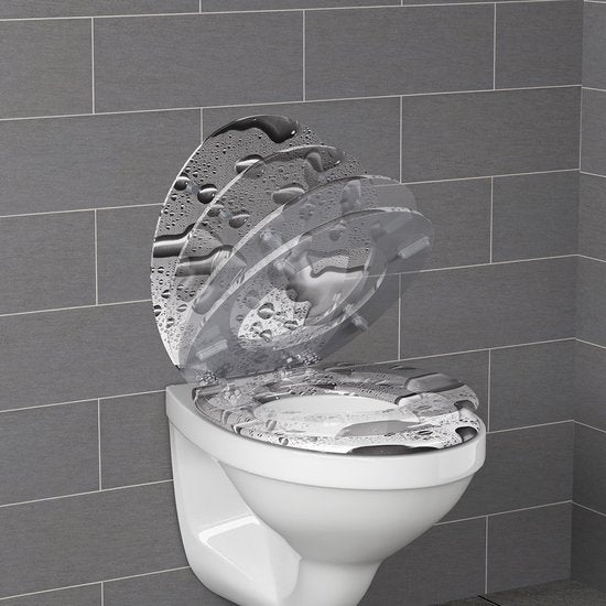 Abattant WC Gouttes d'eau - Sotf Close Antibacterial - MDF 150kg