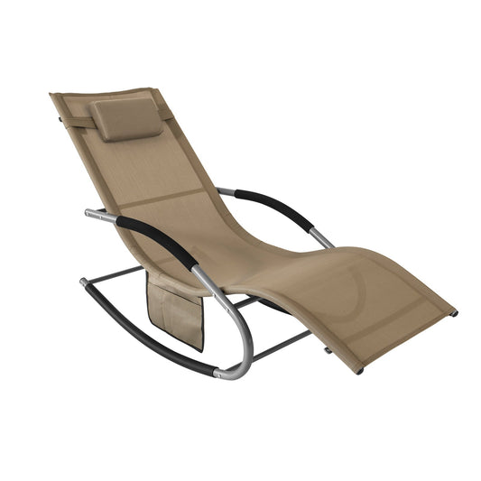 SoBuy Chaise Balançoire Confortable - Marron - Structure en métal