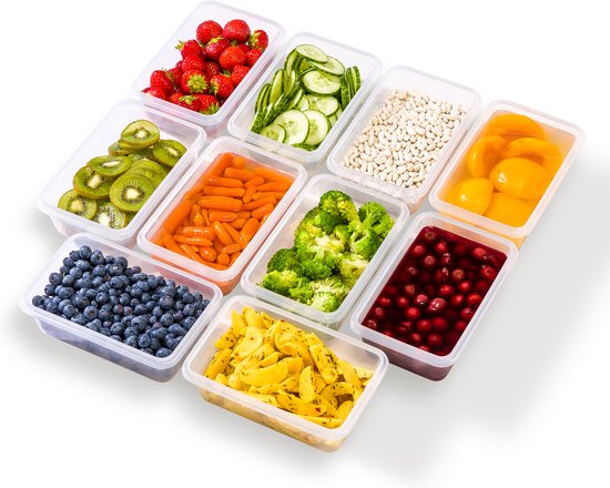 Stosh Freshness Trays - Plateaux pour la préparation des repas - Plateaux pour la congélation - 10 pièces - 1L - Plastique - Sans BPA