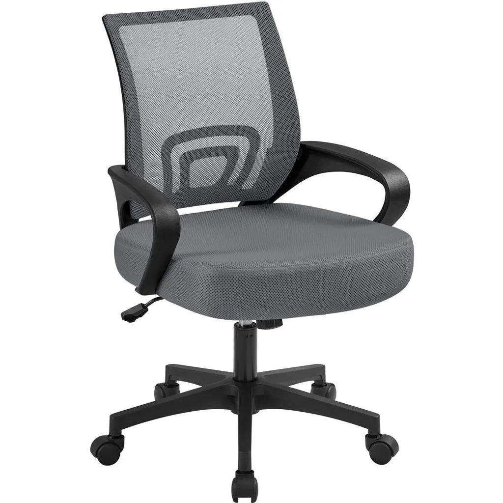 Chaise de bureau ergonomique Yaheetech avec fonction bascule, gris foncé