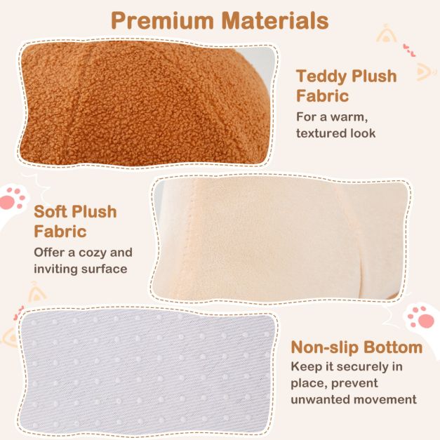 Panier pour chat Coast 2-en-1 en forme d'escargot - Maison pour chat fermée avec coussin amovible et lavable - 56 x 48 x 39 cm - Marron/Blanc
