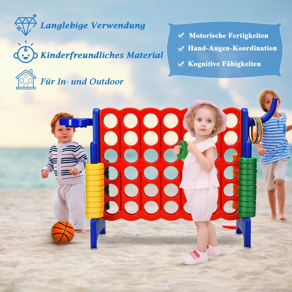 Coast Large 4 poids jumbo 4 poids pour enfants et adultes 84 x 33 x 79 cm rouge + bleu
