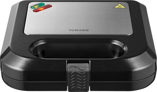 Tomado TGS2001S - Fer à toasti - Gril - Sans PFAS - Toasti maker - 750 watts - 22.5 x 13 cm - Noir/RVS