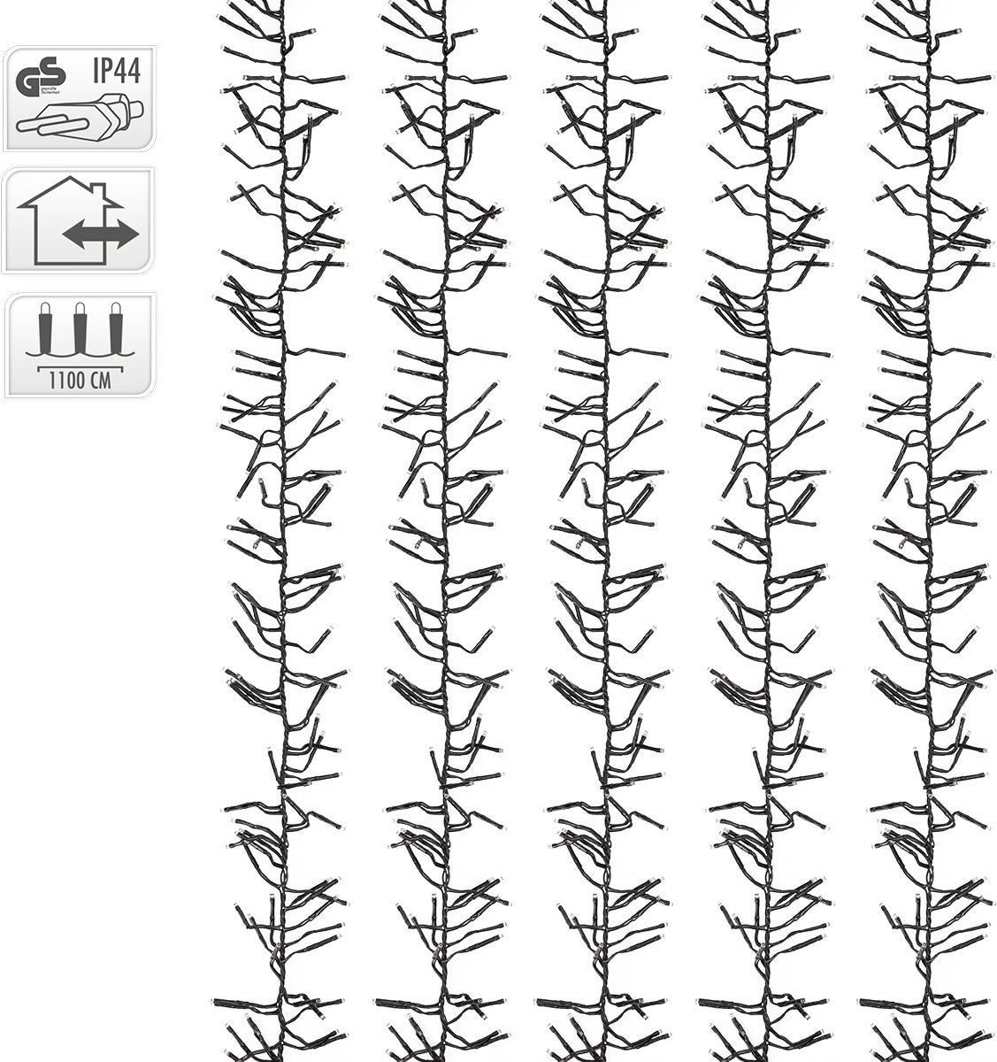 Guirlande de Noël - 11 mètres - microcluster - 1512LED - Pour l'intérieur ET l'extérieur