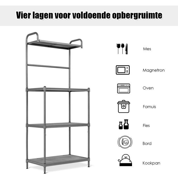 Coast Kitchen Rack - 4 étagères - Gris