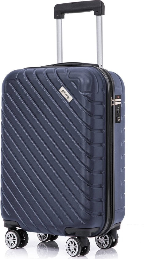 Goliving Hand Luggage Suitcase with Wheels - Trolley - Lightweight - TSA Lock - Padded Interior - 38 Litres - 55 x 35 x 23 cm - Blue