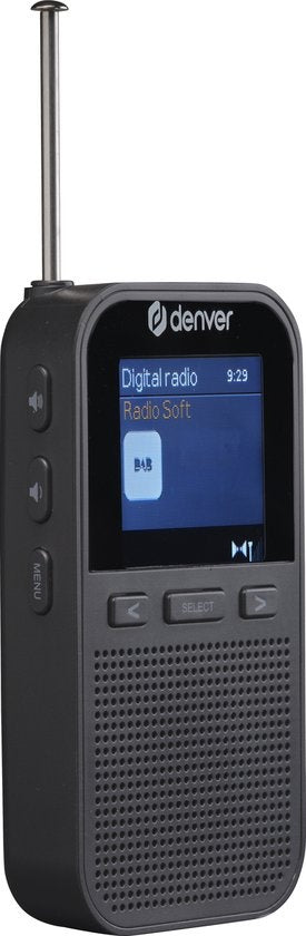 Denver DAB radio - Radio portable - Piles \u0026 Alimentation secteur - 60 présélections - Réveil de voyage - DAH126 - Noir