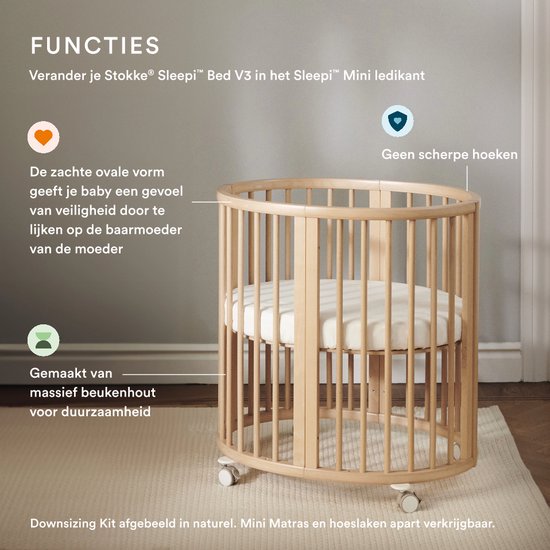 Kit de réduction de taille Stokke Sleepi V3, blanc - Transformez le lit Sleepi V3 en Sleepi Mini