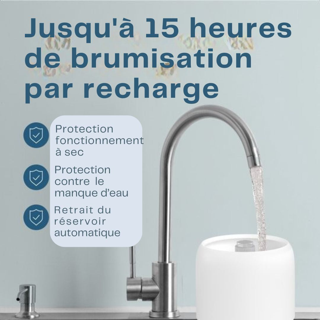 Humidificateur Auronic - 1.9L - Convient pour la chambre à coucher, la chambre de bébé, le bureau, le salon et plus encore - sans PBA - Blanc