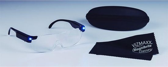 Zoom Magix LED | Lumière LED intégrée et grossissement de 160% | Lentilles en polycarbonate | Mighty Sight | monture durable - lunettes résistantes aux rayures - sûres et confortables | Design unisexe