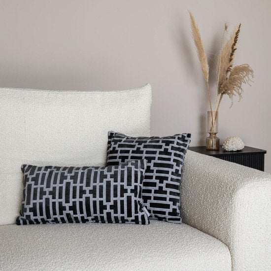 Coussin Zuiver Scape 45x45cm – Noir et blanc